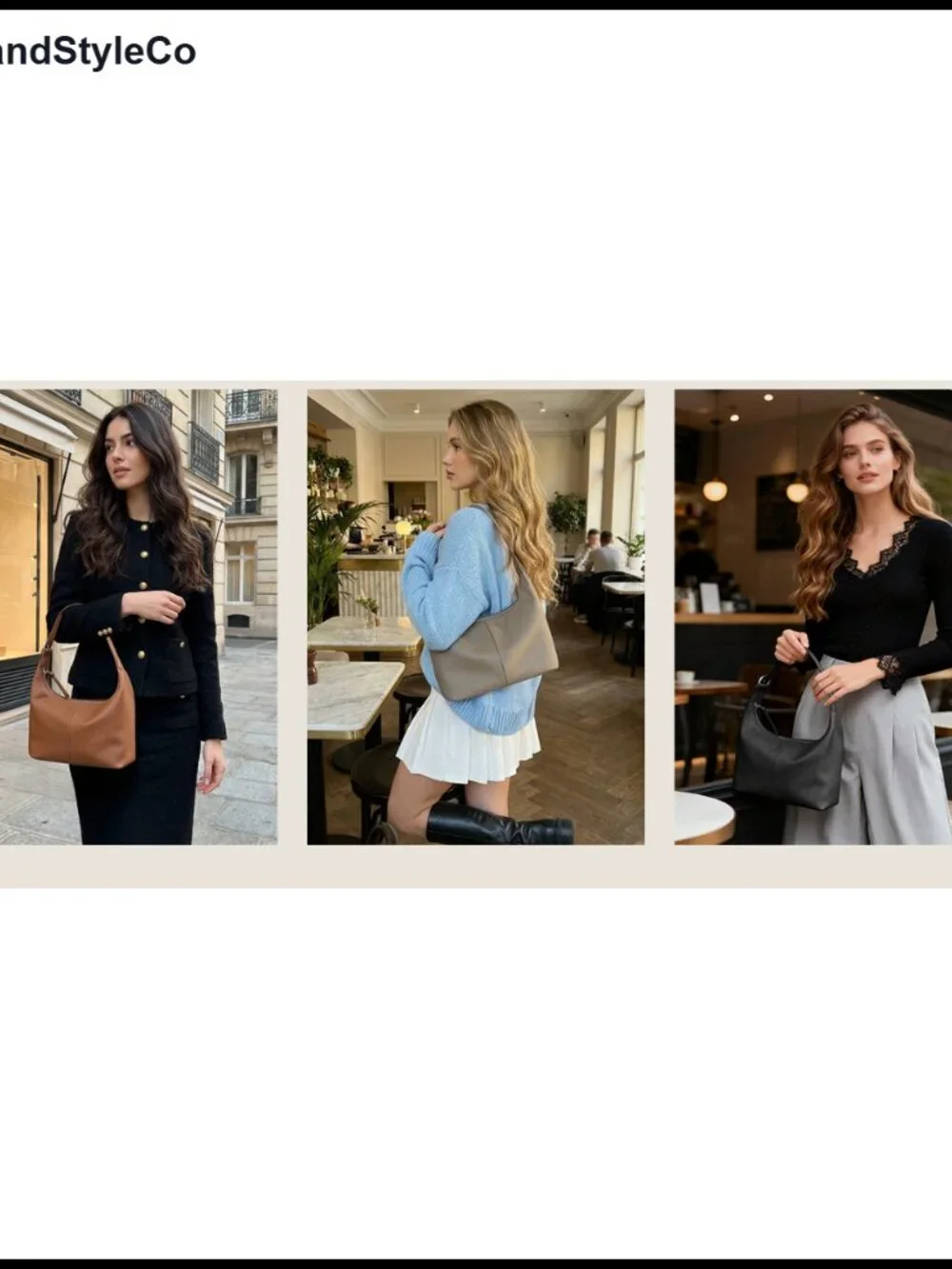 Genuine Leather Slouchy Hobo Bag for Women Work Shoulder Purse